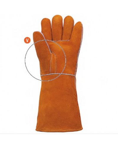 Guante URO FLAMA soldador forrado marrón SFTRK T-9